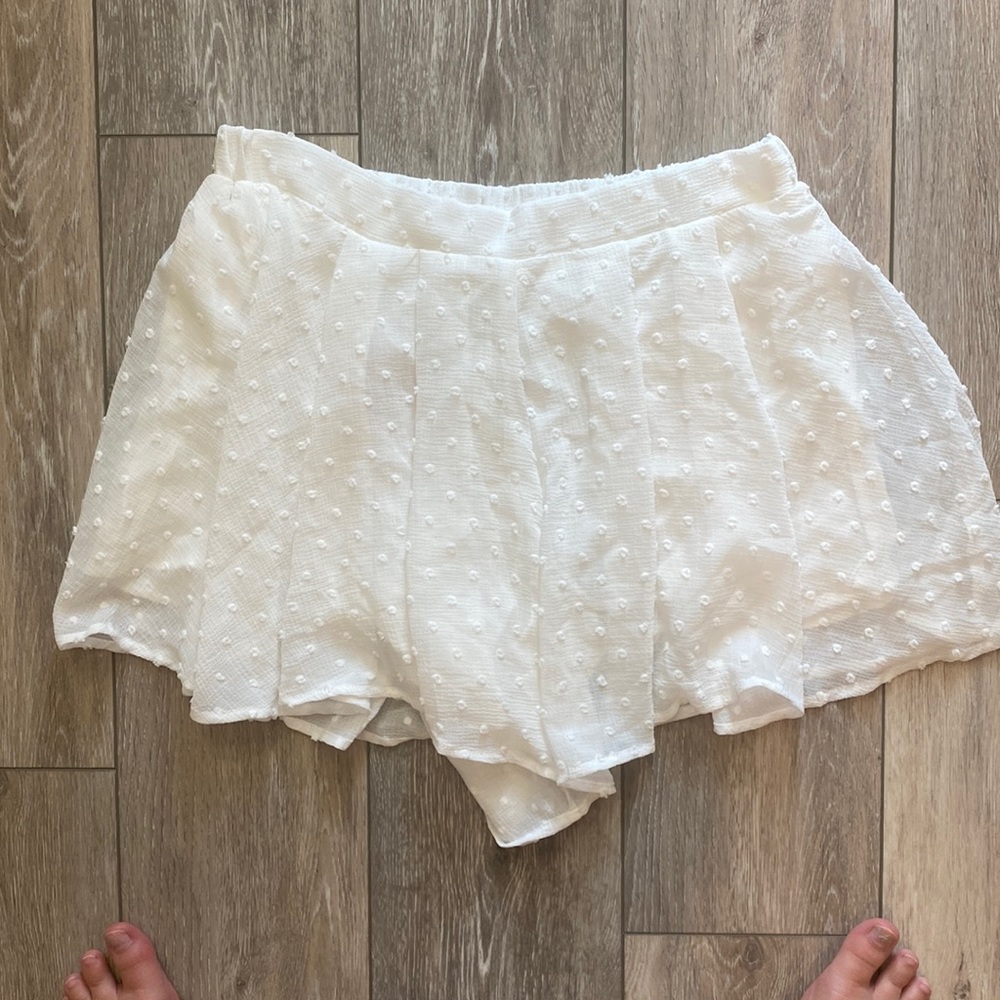 White Flowy Shorts